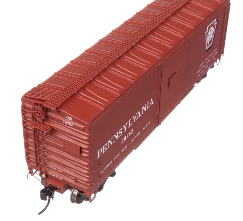 40' X29B Boxcar - Ready to Run -- Pennsylvania Railroad #28762 (Shadow Keystone Plain)-5