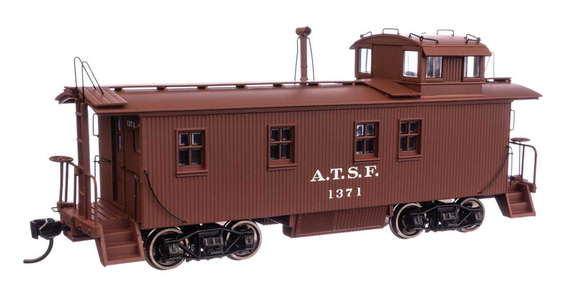 30' ATSF 1300-Series Wood Waycar (Caboose) - Ready to Run -- Santa Fe #1371 (A.T.S.F, 1938-1941 Scheme; Mineral Red, white)-1