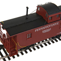 PRR N6B Wood Cabin Car (Caboose) w/Offset Cupola - Ready to Run -- Pennsylvania #982143 (Tuscan, black w/Modified Block lettering & bars)