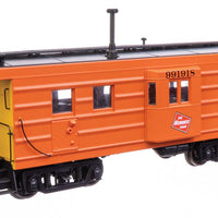 Milwaukee Road Ribside Caboose -- Milwaukee Road #991918 (orange, black, yellow; Oil Stove)