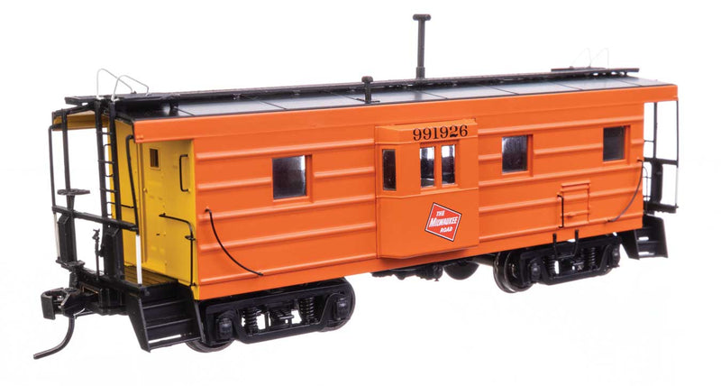 Milwaukee Road Rib Sided Caboose -- Milwaukee Road #991926 (orange, black, yellow; Oil Stove)-1