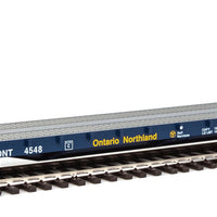 50' CC&F Bulkhead Flatcar - Ready to Run -- Ontario Northland #4548 (blue, yellow)