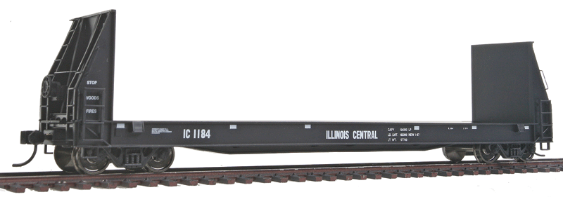 50' Sieco Pulpwood Flatcar - Ready to Run -- Illinois Central #1184