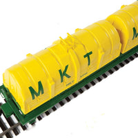 50' Evans Cushion Coil Car - Ready to Run -- Missouri-Kansas-Texas(TM) #14046 - glass-fiber hoods (green, yellow)