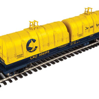 50' Evans Cushion Coil Car - Ready to Run -- Chessie System C&O #306295 (Glass-Fiber Hoods, yellow, blue)