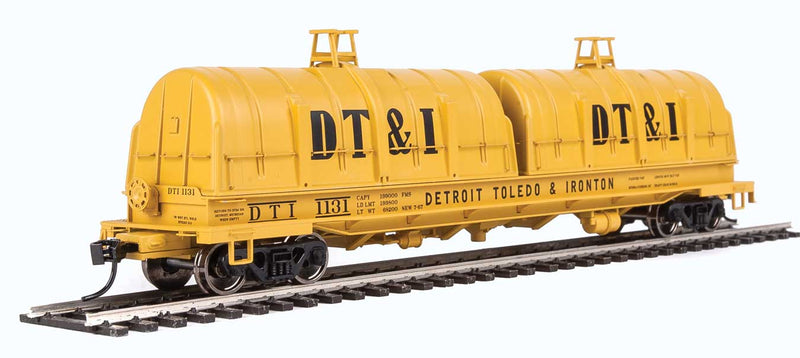 50' Evans Cushion Coil Car - Ready to Run -- Detroit, Toledo & Ironton #1131 (Glass-Fiber Hoods, yellow, black)-1