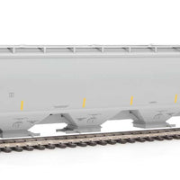 67' Trinity 6351 4-Bay Covered Hopper - Ready to Run -- Bunge Corporation BNGX #20195 (gray, Yellow Conspicuity Stripes)