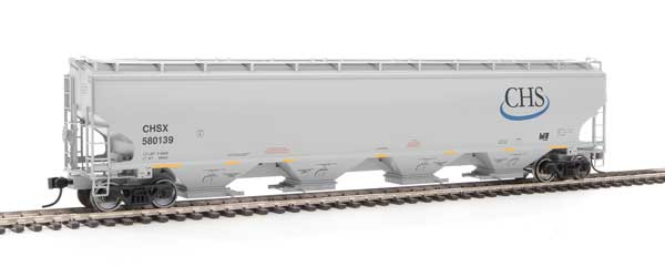 67' Trinity 6351 4-Bay Covered Hopper - Ready to Run -- Cenex Harvest States Cooperative CHSX #580139 (gray, blue CHS Logo)-1