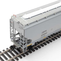 67' Trinity 6351 4-Bay Covered Hopper - Ready to Run -- CIT Group-Capital Finance, Inc. CEFX #635252 (gray, Yellow Conspicuity Strip