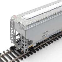 67' Trinity 6351 4-Bay Covered Hopper - Ready to Run -- CIT Group-Capital Finance, Inc. CEFX #635313 (gray, Yellow Conspicuity Strip
