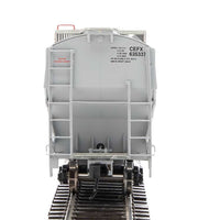 67' Trinity 6351 4-Bay Covered Hopper - Ready to Run -- CIT Group-Capital Finance, Inc. CEFX #635337 (gray, Yellow Conspicuity Strip