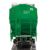 67' Trinity 6351 4-Bay Covered Hopper - Ready to Run -- Incobrasa Industries Limited BRIX #97512 (green, yellow conspicuity stripes)