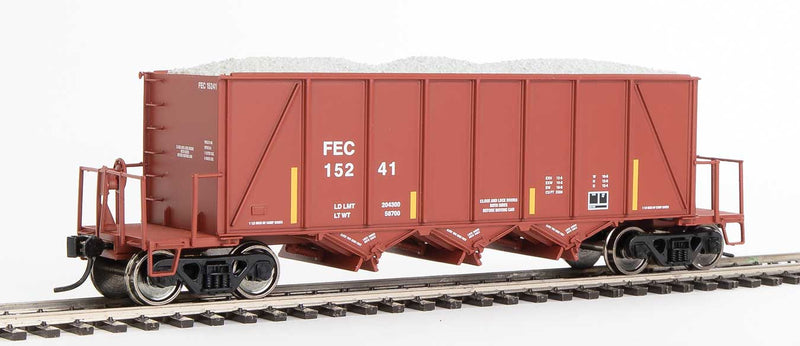 40' Ortner 100-Ton Open Aggregate Hopper - Ready to Run -- Florida East Coast #15241-1