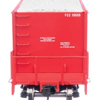 40' Ortner 100-Ton Open Aggregate Hopper - Ready to Run -- Florida East Coast #15555
