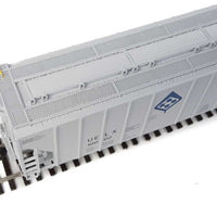 55' Evans 4780 Cubic Foot 3-Bay Covered Hopper - Ready To Run -- Archer-Daniels-Midland UELX #10012 (gray, blue; Molecule Logo)