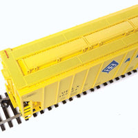 55' Evans 4780 Cubic Foot 3-Bay Covered Hopper - Ready To Run -- Archer-Daniels-Midland UELX #30223 (yellow, blue; Molecule Logo)