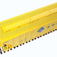 55' Evans 4780 Cubic Foot 3-Bay Covered Hopper - Ready To Run -- Archer-Daniels-Midland UELX #30245 (yellow, blue; Molecule Logo)