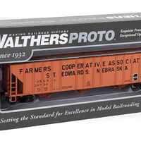 55' Evans 4780 Covered Hopper - Ready To Run -- Farmers Co-op Association USLX #26720 (St. Edwards, Nebraska; orange, black)