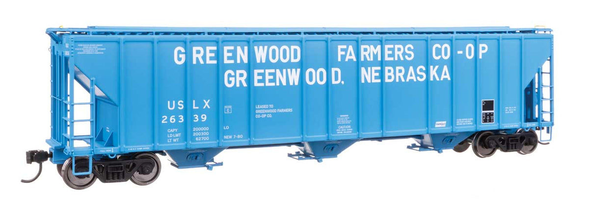 55' Evans 4780 Covered Hopper - Ready To Run -- Greenwood USLX #26339-2