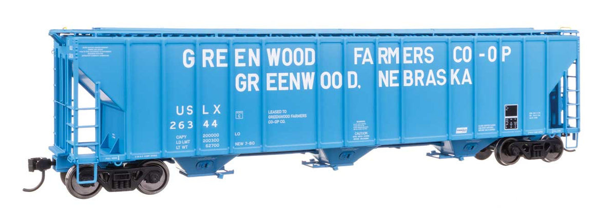 55' Evans 4780 Covered Hopper - Ready To Run -- Greenwood USLX #26344-2