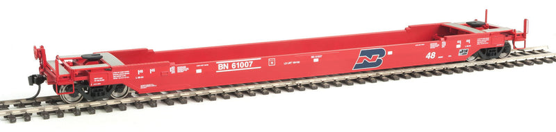 Gunderson As-Built All-Purpose 48' Well Car - Ready to Run -- Burlington Northern #61007 (red, blue)-1