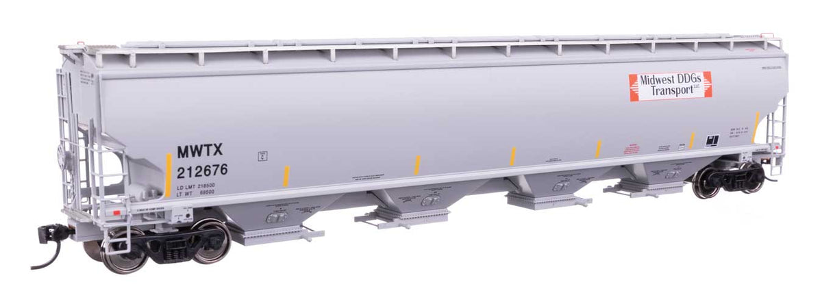 67' Trinity 6351 4-Bay Covered Hopper - Ready to Run -- Midwest DDG Transport MWTX #212676-1