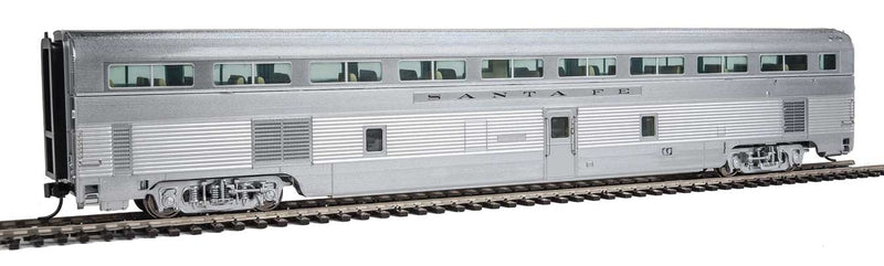 85' Budd Hi-Level 72-Seat Coach -- Lighted - Santa Fe (Real Metal Finish with Decals)-1