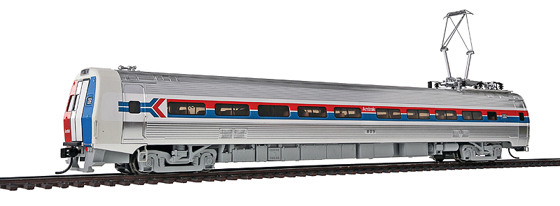 Budd Metroliner Electric Multiple Unit (EMU) Coach - Tsunami(R) Sound & DCC -- Amtrak(R) #809 (Phase I, Wide red & blue Stripes)-1