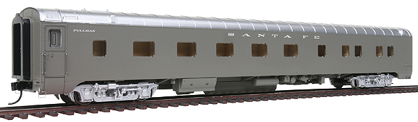85' Pullman-Standard 10-5 Sleeper - Ready to Run -- Santa Fe (gray, silver Roof)