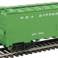 50' REA Riveted Steel Express Reefer - Ready To Run -- Railway Express Agency #7840 (light green)