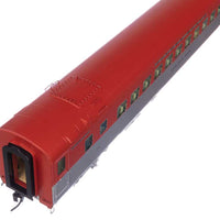 85' Pullman-Standard Southern Pacific 83-C-2 Coach -- Southern Pacific(TM) #2400 Golden Bar (Simulated Stainless, large red strip)