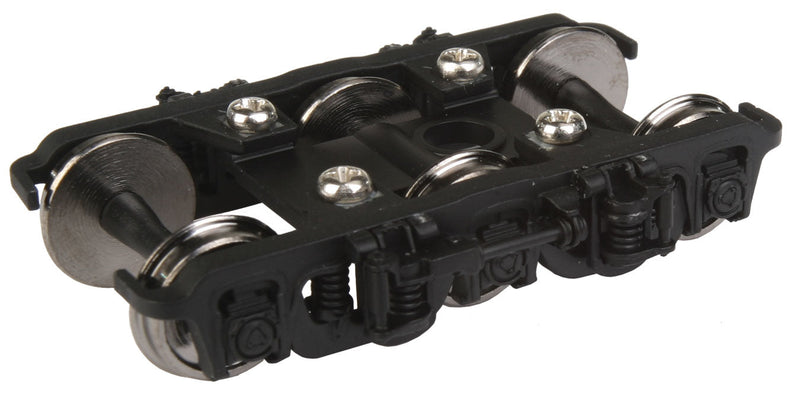 GSC A62-UDO-11 6-Wheel Metal Passenger Trucks w/RP-25 Metal Wheels -- Black - 1 Pair