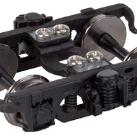 Milwaukee Road 8' Nystrom Trucks w/Disc Brake Metal w/RP-25 Metal Wheels -- Black - 1 Pair