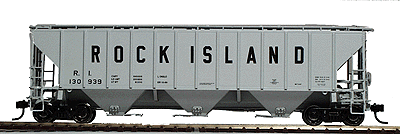 PROTO 2000 4427 PS2-CD 13 Rib High Side Covered Hopper - Assembled -- Chicago, Rock Island & Pacific #130939 (gray, black lettering)