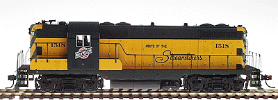 PROTO 2000 Diesel GP7 Phase I Powered -- Chicago & North Western #1518 (green, black, yellow) w/Steam Generator