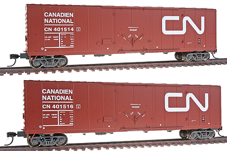 PROTO 1000 NSC Newsprint 50' Boxcar - Ready to Run 2-Pack -- Canadian National - Brown Door #401514 & #401516