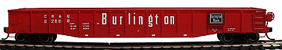 PROTO 2000 52' 6" Drop End Mill Gondola Kit - Single Car -- Chicago, Burlington & Quincy #82008 (Chinese Red, white lettering)
