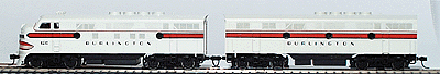 PROTO 1000 Diesel F3 A&B Set Powered -- Chicago, Burlington & Quincy #120 & #120B