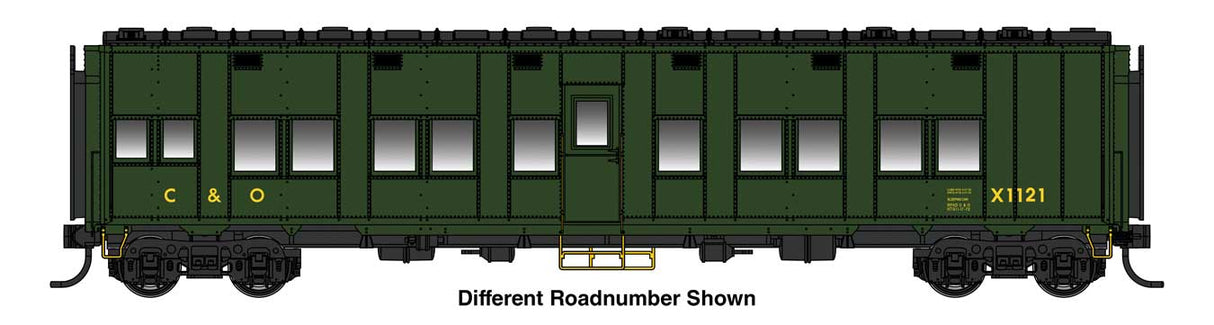 Pullman-Standard Troop Sleeper Car - Standard - Ready to Run -- Chesapeake & Ohio #X1043-1
