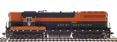 PROTO 2000 Diesel EMD SD9 Powered -- Great Northern #580 (orange, green)