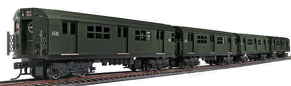 R17 Subway Car 4-Pack (1 Powered, 3 Unpowered) - Standard DC - PROTO 1000(TM -- MTA/New York City Transit (green)