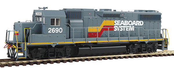 Proto 2000 Diesel EMD GP38-2 w/88" Nose - Powered, Assembled -- Seaboard System #2690 (gray, red, yellow; "Hockey Stick")