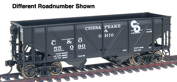 Proto 2000 War Emergency Hopper w/Steel Sides - Time-Saver Kit -- Chesapeake & Ohio #55999 (black w/white lettering)