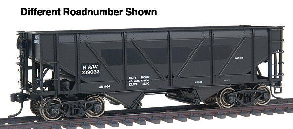 Proto 2000 War Emergency Hopper w/Steel Sides - Time-Saver Kit -- Norfolk & Western #339156 (black w/white lettering)