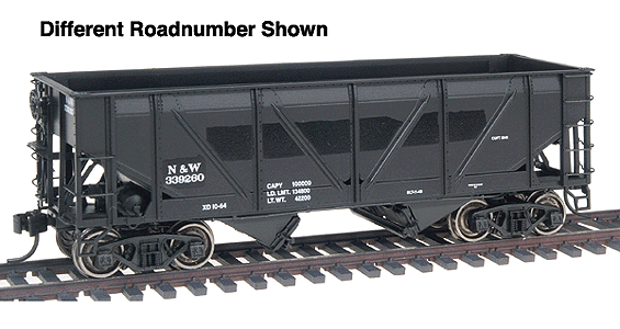 Proto 2000 War Emergency Hopper w/Steel Sides - Time-Saver Kit -- Norfolk & Western #339399 (black w/white lettering)