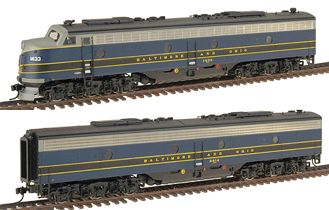 PROTO 2000 Diesel EMD E8/9A Powered; w/Unpowered B Unit -- Baltimore & Ohio #1433 & 2414