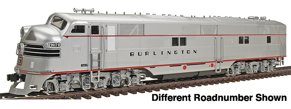 PROTO 2000 Diesel EMD E7A - Powered; Standard DC -- Chicago, Burlington & Quincy #9923-A w/Mars Light (black nose stripes)