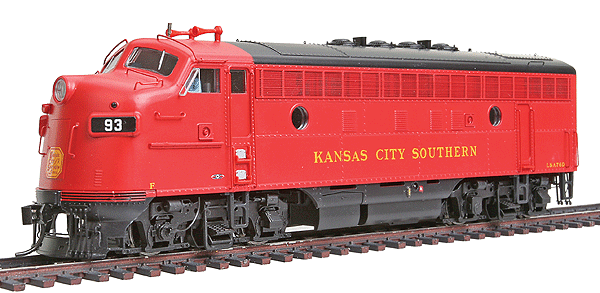 PROTO 2000 Diesel EMD F7A Unit Powered w/Sound & DCC -- Kansas City Southern #76D (red, black)