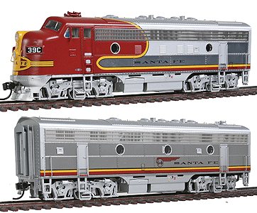 PROTO 2000(R) Diesel EMD F7A-B Set - Tsunami(R) Sound & DCC -- Santa Fe 37-Class #39C & 39B (Passenger Warbonnet w/Plated Finish)