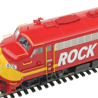 EMD F7A - Tsunami(R) Sound & DCC -- Rock Island #676 (Commuter Scheme; red, yellow, white; Billboard Lettering)
